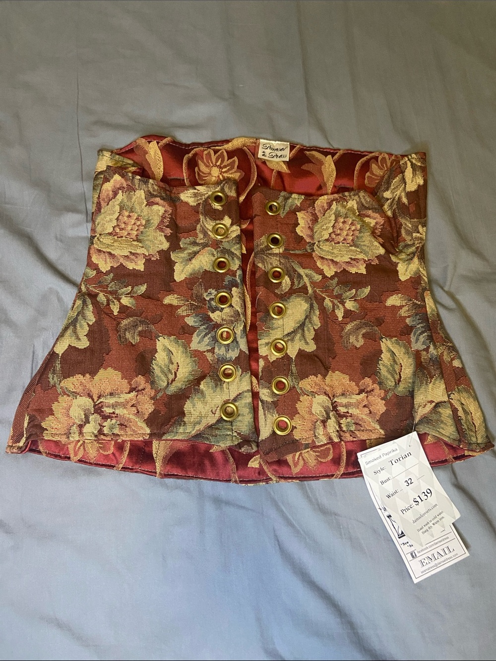 Red and Gold Under-bust Corset